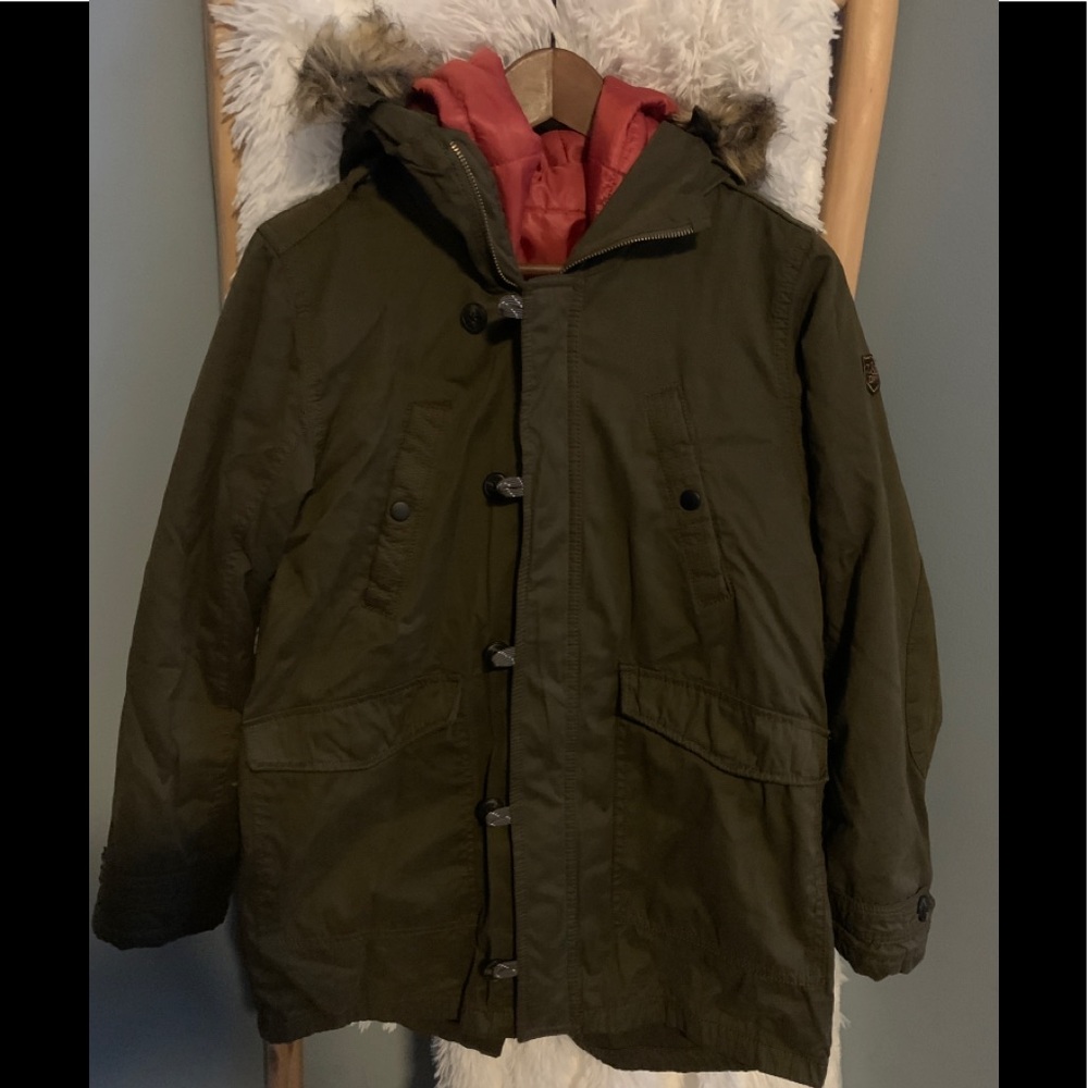 Zara parka hooded coat/jacket B1